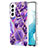 Silicone Candy Rubber Gel Fashionable Pattern Soft Case Cover Y08B for Samsung Galaxy S21 5G Purple