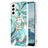 Silicone Candy Rubber Gel Fashionable Pattern Soft Case Cover Y13B for Samsung Galaxy S21 5G Cyan
