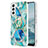 Silicone Candy Rubber Gel Fashionable Pattern Soft Case Cover Y13B for Samsung Galaxy S21 Plus 5G Blue