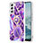 Silicone Candy Rubber Gel Fashionable Pattern Soft Case Cover Y13B for Samsung Galaxy S22 5G Purple