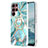 Silicone Candy Rubber Gel Fashionable Pattern Soft Case Cover Y13B for Samsung Galaxy S22 Ultra 5G Cyan