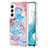 Silicone Candy Rubber Gel Fashionable Pattern Soft Case Cover Y15B for Samsung Galaxy S22 5G Blue