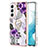 Silicone Candy Rubber Gel Fashionable Pattern Soft Case Cover Y15B for Samsung Galaxy S22 5G Purple