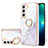 Silicone Candy Rubber Gel Fashionable Pattern Soft Case Cover Y16B for Samsung Galaxy S21 5G White