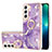 Silicone Candy Rubber Gel Fashionable Pattern Soft Case Cover Y16B for Samsung Galaxy S22 5G Purple