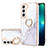 Silicone Candy Rubber Gel Fashionable Pattern Soft Case Cover Y16B for Samsung Galaxy S22 5G White