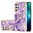 Silicone Candy Rubber Gel Fashionable Pattern Soft Case Cover Y16B for Samsung Galaxy S22 Ultra 5G Purple