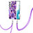 Silicone Candy Rubber Gel Fashionable Pattern Soft Case Cover Y18B for Samsung Galaxy S21 Plus 5G Purple