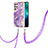 Silicone Candy Rubber Gel Fashionable Pattern Soft Case Cover Y21B for Samsung Galaxy S22 Ultra 5G Purple