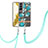 Silicone Candy Rubber Gel Fashionable Pattern Soft Case Cover Y22B for Samsung Galaxy S22 5G Cyan