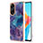 Silicone Candy Rubber Gel Fashionable Pattern Soft Case Cover YB1 for Oppo A98 5G Purple