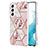 Silicone Candy Rubber Gel Flowers Soft Case Cover A01 for Samsung Galaxy S21 Plus 5G Pink