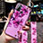 Silicone Candy Rubber Gel Flowers Soft Case Cover for Oppo A32 Purple