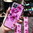 Silicone Candy Rubber Gel Flowers Soft Case Cover for Oppo Reno4 SE 5G Purple