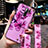 Silicone Candy Rubber Gel Flowers Soft Case Cover for Xiaomi Redmi 9 Purple