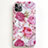 Silicone Candy Rubber Gel Flowers Soft Case Cover S01 for Apple iPhone 11 Pro Pink