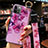 Silicone Candy Rubber Gel Flowers Soft Case Cover S01 for Apple iPhone 12 Pro Max Clove Purple