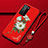 Silicone Candy Rubber Gel Flowers Soft Case Cover S01 for Huawei P40 Pro Red
