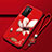 Silicone Candy Rubber Gel Flowers Soft Case Cover S01 for Huawei P40 Red Wine