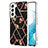 Silicone Candy Rubber Gel Flowers Soft Case Cover S01 for Samsung Galaxy S23 Plus 5G Black