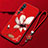 Silicone Candy Rubber Gel Flowers Soft Case Cover S01 for Xiaomi Mi Note 10 Red Wine