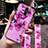 Silicone Candy Rubber Gel Flowers Soft Case Cover S01 for Xiaomi Redmi K30 4G Purple