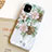 Silicone Candy Rubber Gel Flowers Soft Case Cover S02 for Apple iPhone 11 Green