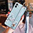 Silicone Candy Rubber Gel Flowers Soft Case Cover S02 for Apple iPhone 12 Mini Mint Blue