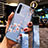 Silicone Candy Rubber Gel Flowers Soft Case Cover S02 for Oppo A91 Blue