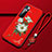Silicone Candy Rubber Gel Flowers Soft Case Cover S03 for Xiaomi Mi 10 Ultra Red