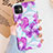 Silicone Candy Rubber Gel Flowers Soft Case Cover S04 for Apple iPhone 11 Purple
