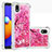 Silicone Candy Rubber TPU Bling-Bling Soft Case Cover S03 for Samsung Galaxy M01 Core Hot Pink