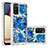 Silicone Candy Rubber TPU Bling-Bling Soft Case Cover S03 for Samsung Galaxy M02s Blue