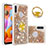 Silicone Candy Rubber TPU Bling-Bling Soft Case Cover with Finger Ring Stand S01 for Samsung Galaxy A11