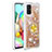 Silicone Candy Rubber TPU Bling-Bling Soft Case Cover with Finger Ring Stand S01 for Samsung Galaxy A71 5G Gold