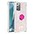 Silicone Candy Rubber TPU Bling-Bling Soft Case Cover with Finger Ring Stand S01 for Samsung Galaxy Note 20 5G Pink