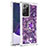 Silicone Candy Rubber TPU Bling-Bling Soft Case Cover with Finger Ring Stand S01 for Samsung Galaxy Note 20 Ultra 5G Purple