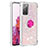 Silicone Candy Rubber TPU Bling-Bling Soft Case Cover with Finger Ring Stand S01 for Samsung Galaxy S20 FE (2022) 5G Pink