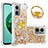 Silicone Candy Rubber TPU Bling-Bling Soft Case Cover with Finger Ring Stand S01 for Xiaomi Redmi 10 Prime Plus 5G