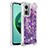 Silicone Candy Rubber TPU Bling-Bling Soft Case Cover with Finger Ring Stand S01 for Xiaomi Redmi 10 Prime Plus 5G Purple