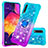 Silicone Candy Rubber TPU Bling-Bling Soft Case Cover with Finger Ring Stand S02 for Samsung Galaxy A50