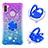 Silicone Candy Rubber TPU Bling-Bling Soft Case Cover with Finger Ring Stand S02 for Samsung Galaxy M11