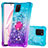 Silicone Candy Rubber TPU Bling-Bling Soft Case Cover with Finger Ring Stand S02 for Samsung Galaxy M60s Sky Blue