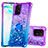 Silicone Candy Rubber TPU Bling-Bling Soft Case Cover with Finger Ring Stand S02 for Samsung Galaxy S10 Lite Purple