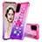 Silicone Candy Rubber TPU Bling-Bling Soft Case Cover with Finger Ring Stand S02 for Samsung Galaxy S20 5G Hot Pink