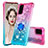 Silicone Candy Rubber TPU Bling-Bling Soft Case Cover with Finger Ring Stand S02 for Samsung Galaxy S20 5G Pink