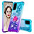 Silicone Candy Rubber TPU Bling-Bling Soft Case Cover with Finger Ring Stand S02 for Samsung Galaxy S20 5G Sky Blue