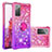 Silicone Candy Rubber TPU Bling-Bling Soft Case Cover with Finger Ring Stand S02 for Samsung Galaxy S20 FE (2022) 5G Hot Pink