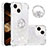 Silicone Candy Rubber TPU Bling-Bling Soft Case Cover with Finger Ring Stand S03 for Apple iPhone 13 Silver