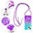 Silicone Candy Rubber TPU Bling-Bling Soft Case Cover with Lanyard Strap S01 for Apple iPhone 13